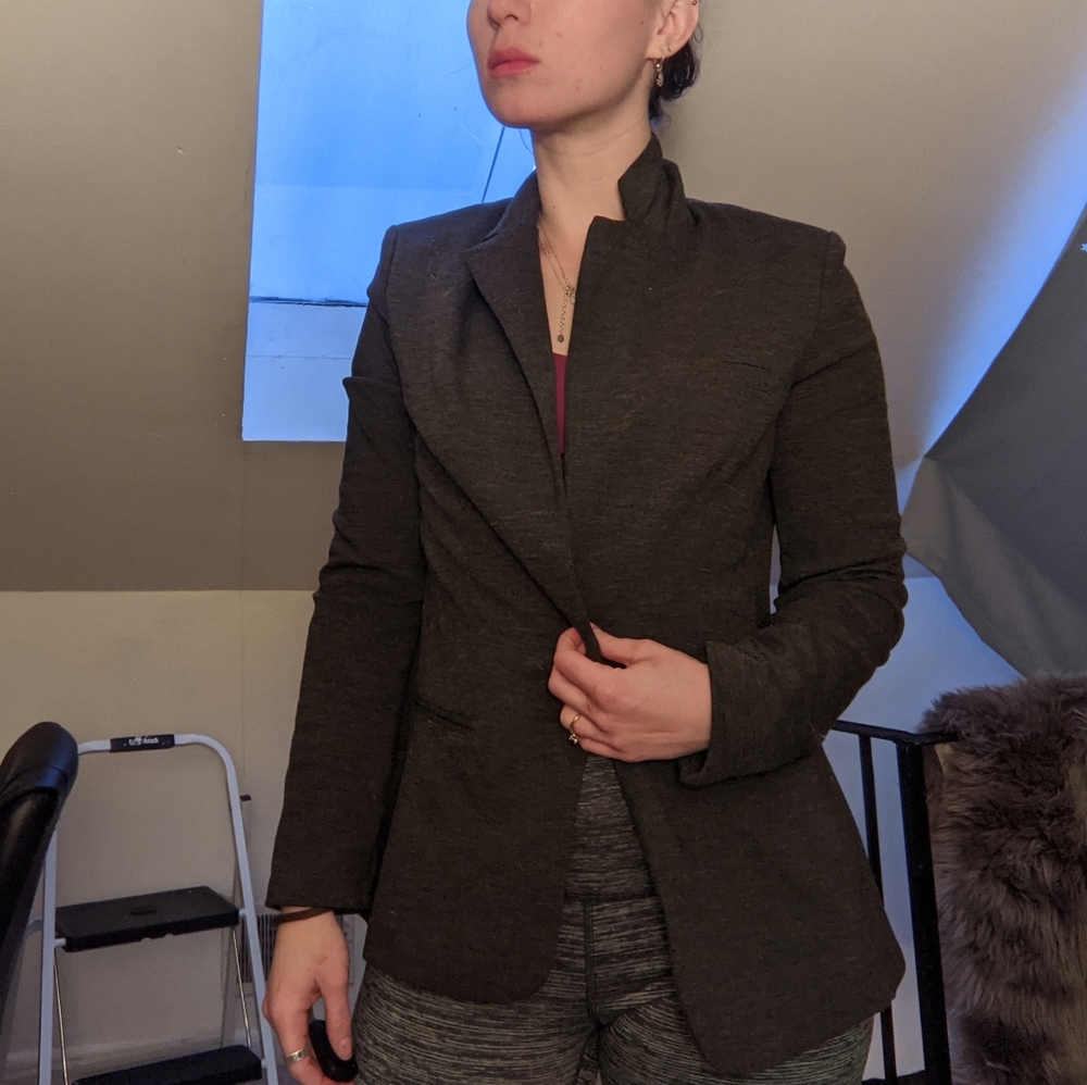 Mossimo Dark Grey Soft Knit Blazer